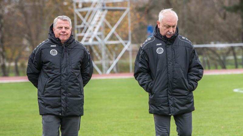 Romāns Lajuks un Mihails Koņevs. Foto: Zigismunds Zālmanis, rigafc.lv