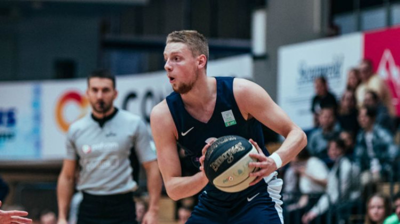 Līgas rezultatīvākais spēlētājs Miks Jurkatamms. Foto: Catherine Kõrtsmik Photography/TalTech Basketball