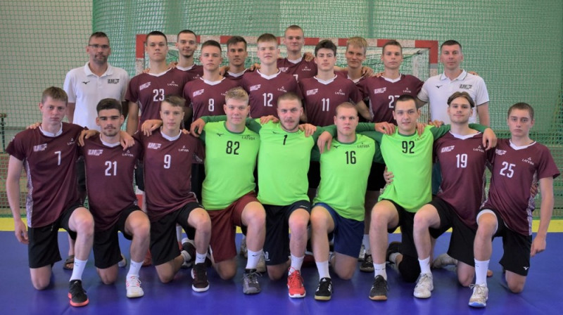 Latvijas U20 izlase. Foto: Latvijas Handbola federācija.