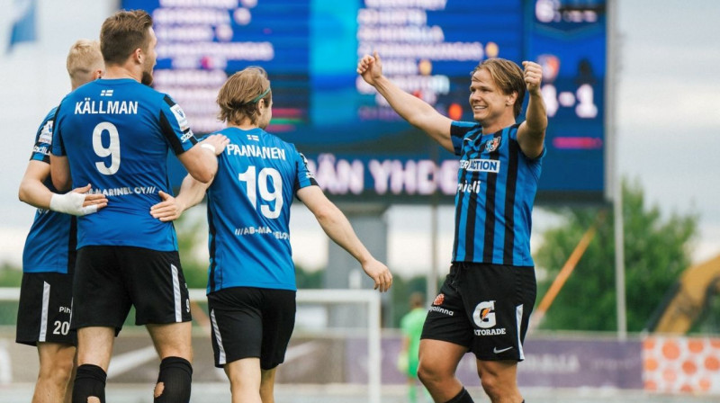 Turku "Inter" futbolisti svin vārtu guvumu. Foto: Tara Jaakkola/FC Inter Turku