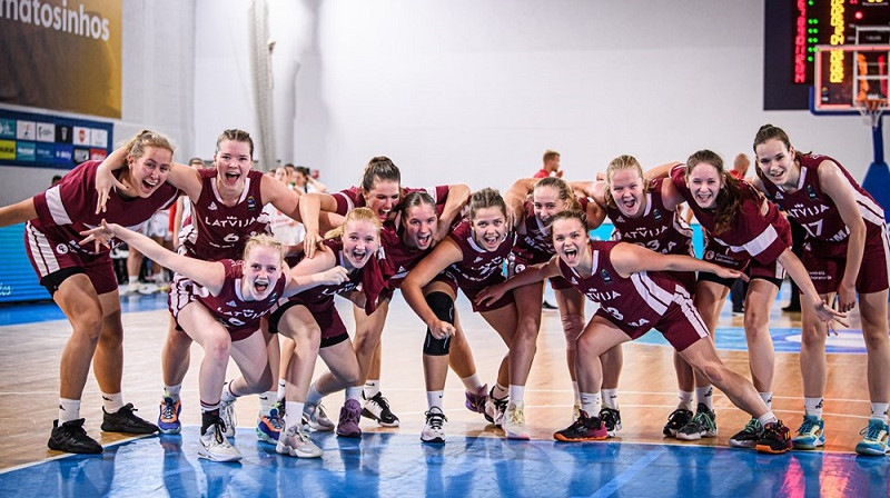 Latvijas U16 meitenes: četras uzvaras Eiropas čempionātā Matusiņju. Foto: FIBA