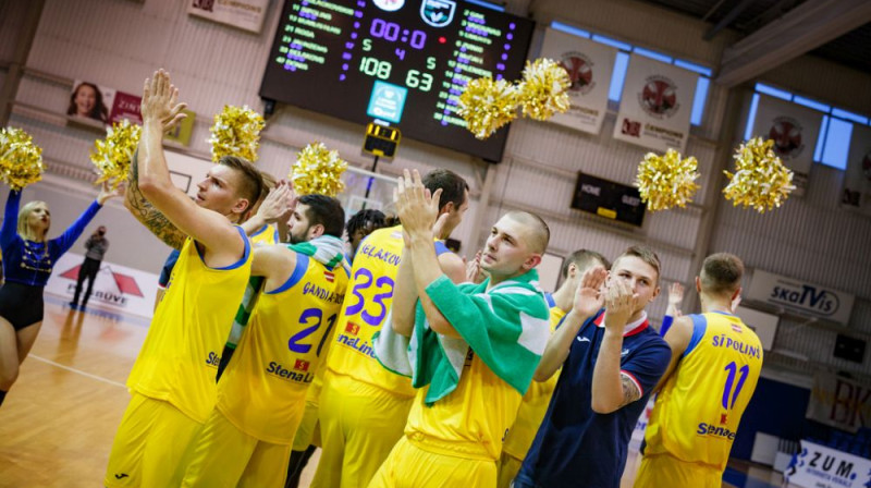 BK ''Ventspils'' basketbolisti. Foto: Mārtiņš Goldbergs