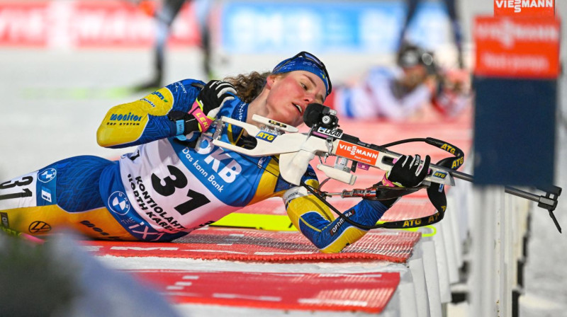 Zviedrijas biatloniste Hanna Ēberja. Foto: Kimmo Brandt/EPA/Scanpix