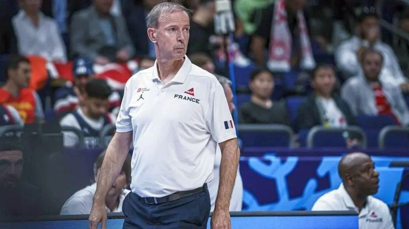 Francijas valstsvienības galvenais treneris Vensāns Kolē. Foto: FIBA