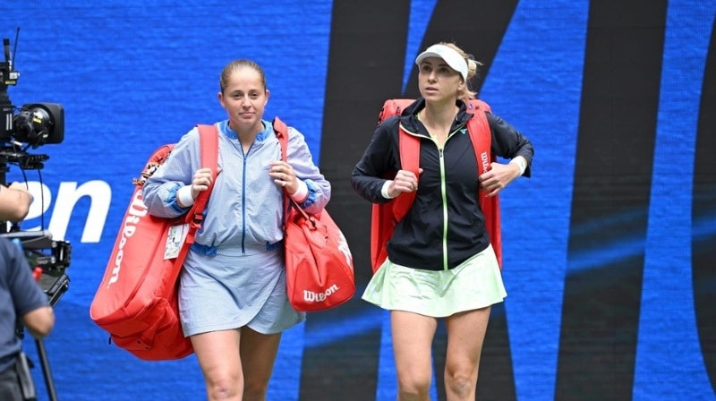 Aļona Ostapenko un Ludmila Kičenoka. Foto: Pete Staples/USTA, usopen.org