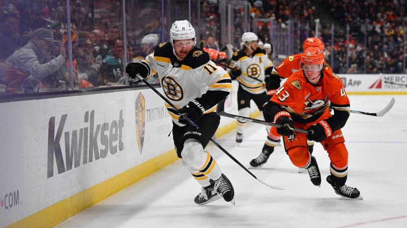 Mirklis no Anaheimas "Ducks" un Bostonas "Bruins" spēles. Foto: Gary A. Vasquez/Imagn Images/Scanpix