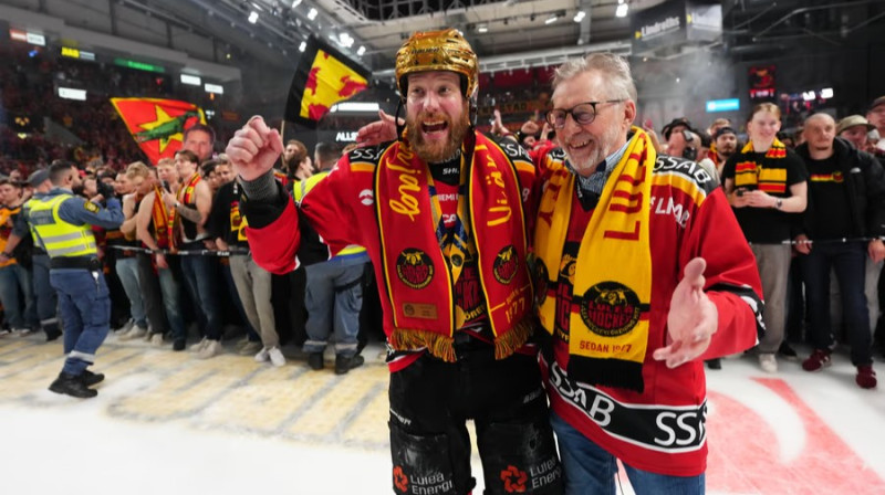 38 gadus vecais Līnuss Ūmarks pēc triumfa Zviedrijas meistarsacīkstēs. Foto: Pontus Orre