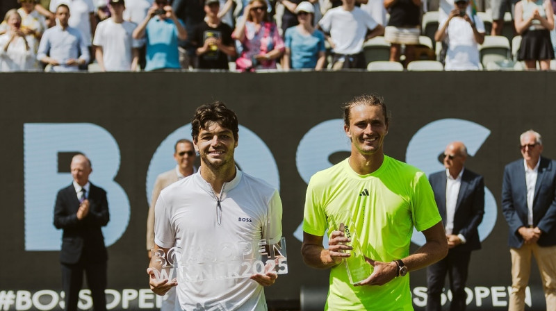 Teilors Frics un Aleksandrs Zverevs. Foto: Boss Open