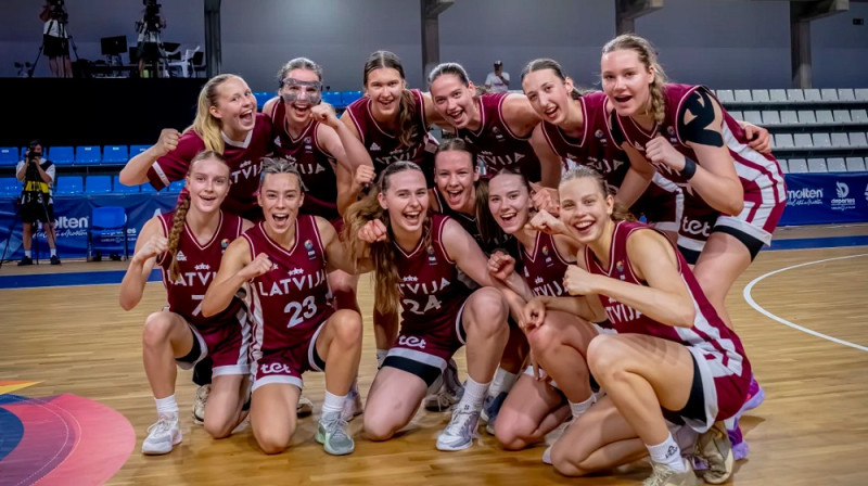 Latvijas U18 meitenes 2025. gada 12. jūlijā La Palmas salā. Foto: FIBA