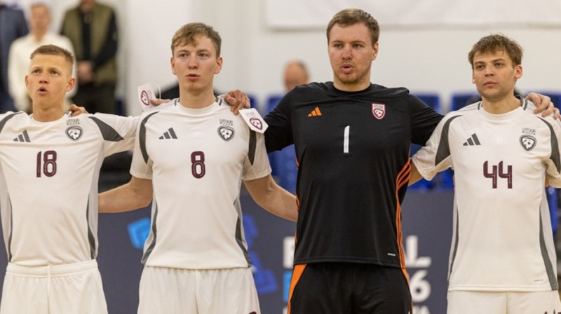 Andrejs Baklanovs, Andžejs Mickēvičs, Artjoms Križanovskis un Maksims Potlovs. Foto: LFF