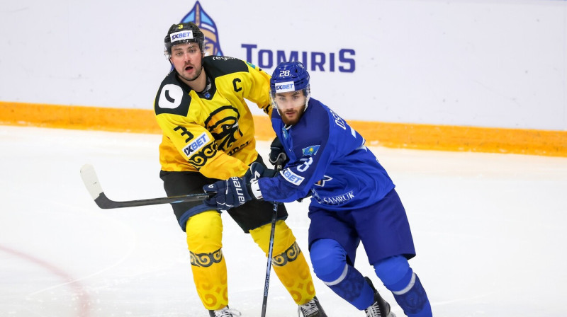 Edgars Siksna cīņā pret Astanas "Nomad". Foto: pro.ligasy.kz