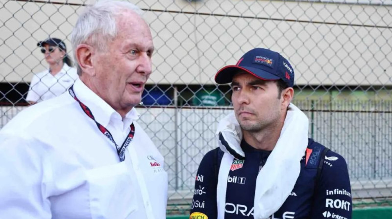 Helmuts Marko un Serhio Peress. Foto: Motorsport.com