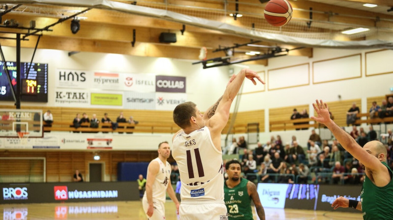 Dāvis Geks uzbrukumā. Foto: Körfuknattleiksdeild Tindastóls