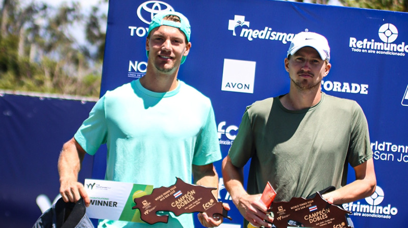 Roberts Štrombahs un Johanness Sēmans. Foto: Federación Costarricense de Tenis