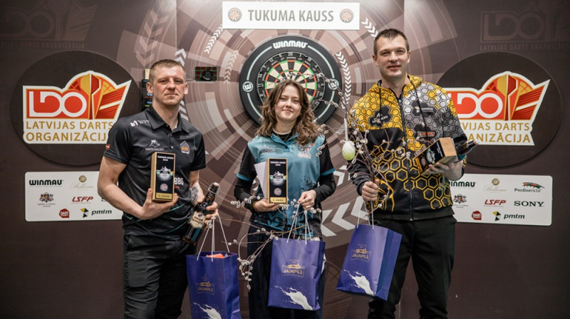 "Tukuma kausa" uzvarētāji (no kreisās): G.Kaļķis. M.Roga, M.Razma. Foto: LDO/A.Ščeglova.