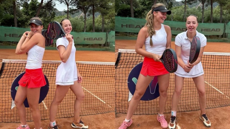 Beatrise Zeltiņa un Anastasija Soboļeva. Foto: @zeltabecinaa / W35 Santa Margherita di Pula