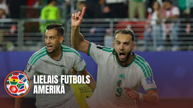 Alžīrijas futbolisti pēc vārtu gūšanas. Foto. AP/Scanpix