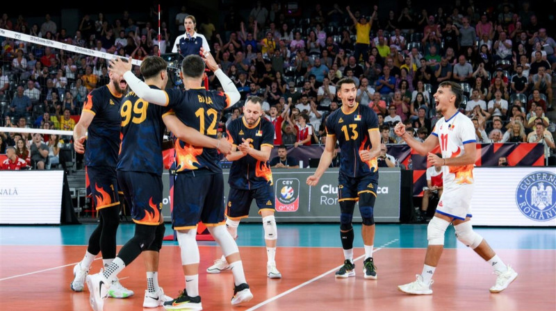 Rumānijas valstsvienības volejbolisti. Foto: CEV