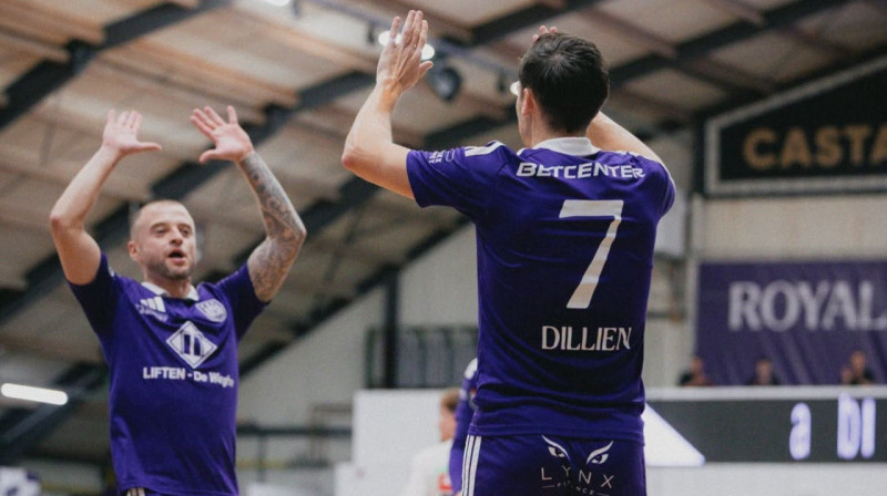 Anderlehtas telpu futbolisti. Foto: RSC Anderlecht Futsal