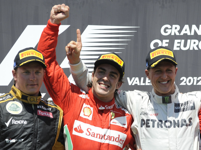 Valensijā triumfē Alonso, uz pjedestāla arī Šūmahers