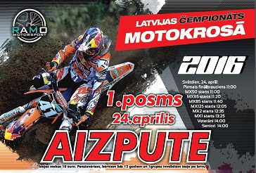 Aizputē startēs Latvijas motokrosa čempionāts solo klasēs