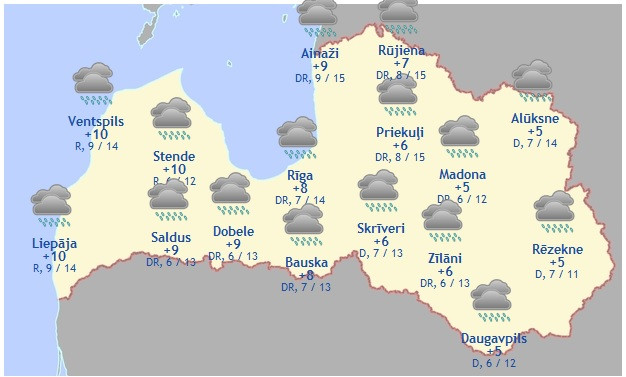 Laika prognoze šodienai - 28. oktobrim