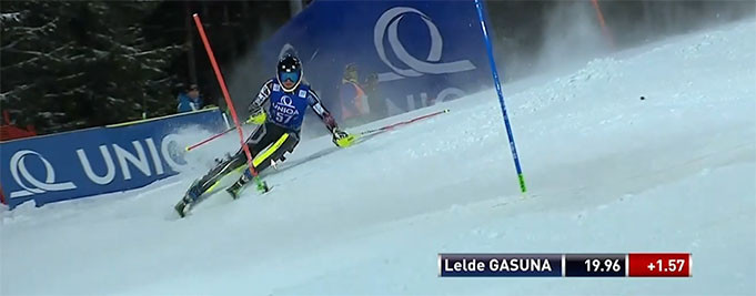 L.Gasūna PK posmā slalomā sasniedz savu labāko rezultātu