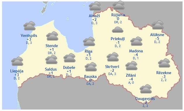 Laika prognoze šodienai - 20. decembrim