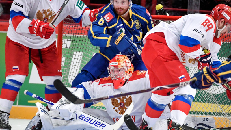 Zviedrija desmit vārtu mačā apspēlē ar NHL zvaigznēm papildināto Krievijas izlasi