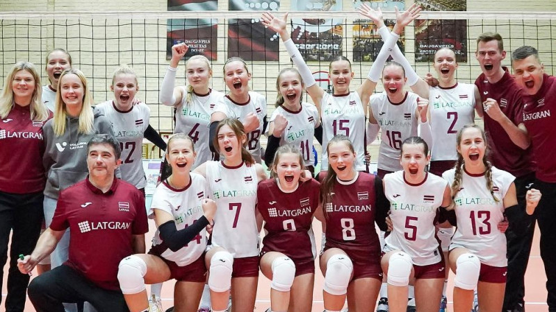 U17 EČ atlase Daugavpilī: Latvijas volejbolistes sāk ar pārliecinošu uzvaru pār Igauniju
