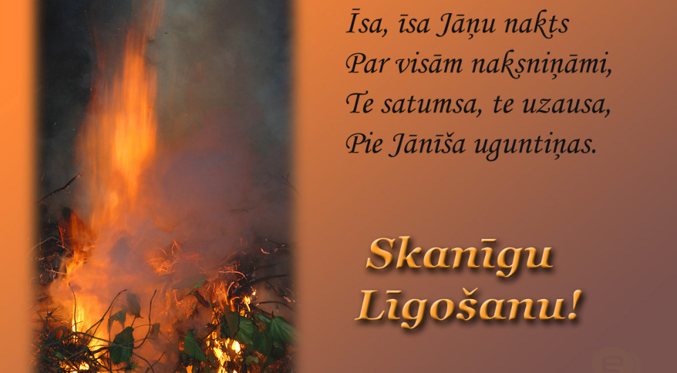 Foto: Apsveikuma kartiņa: Skanīgu līgošanu!